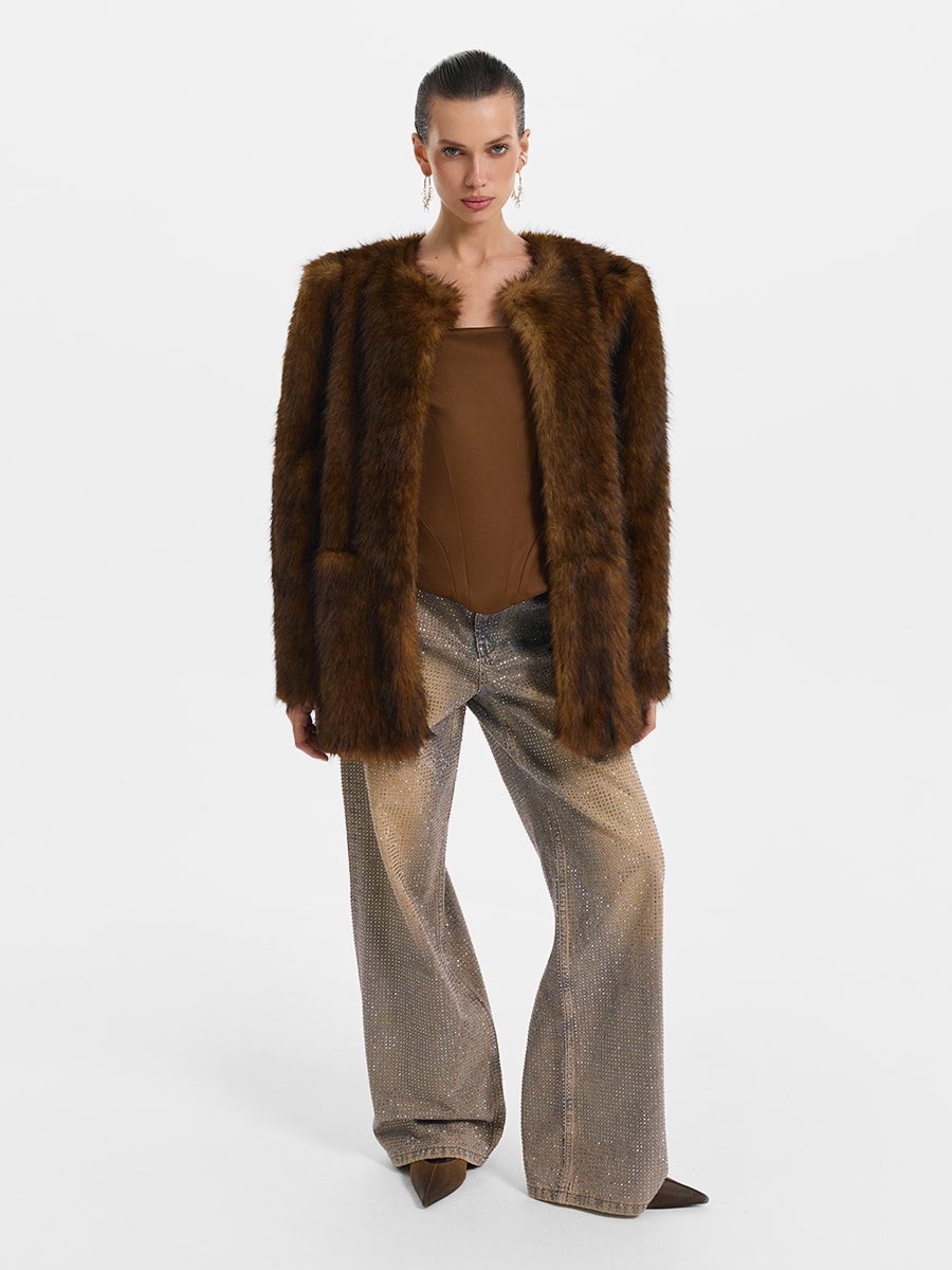 Шуба из экомеха