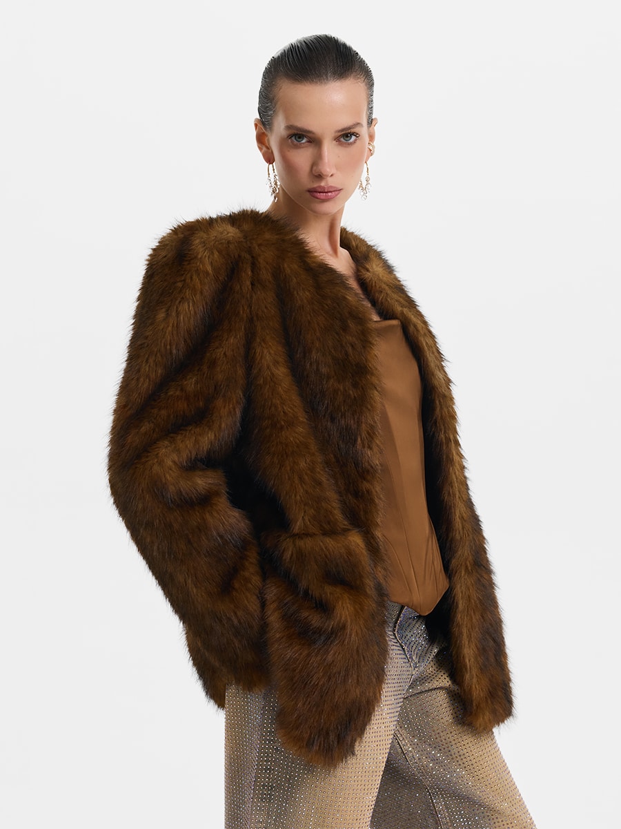 Шуба из экомеха