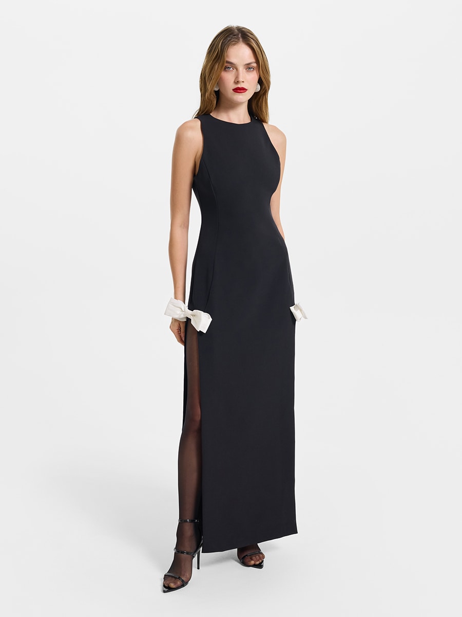 Платье-футляр с бантами