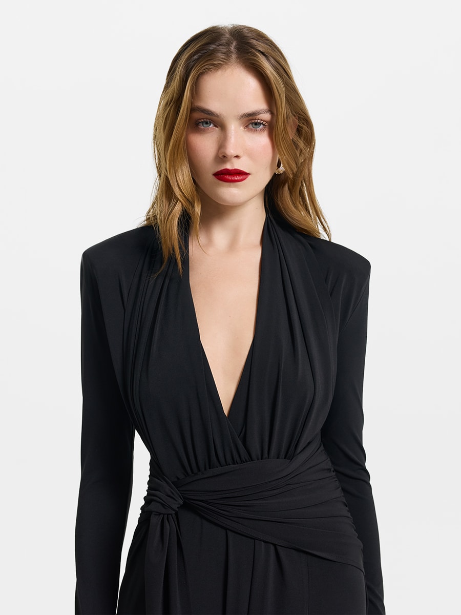 Платье макси с драпировками