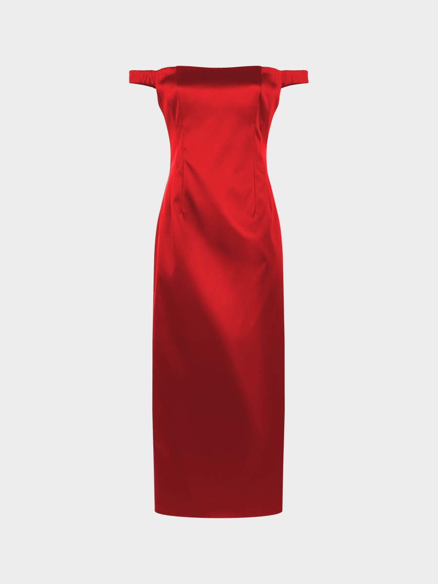 Платье с открытыми плечами