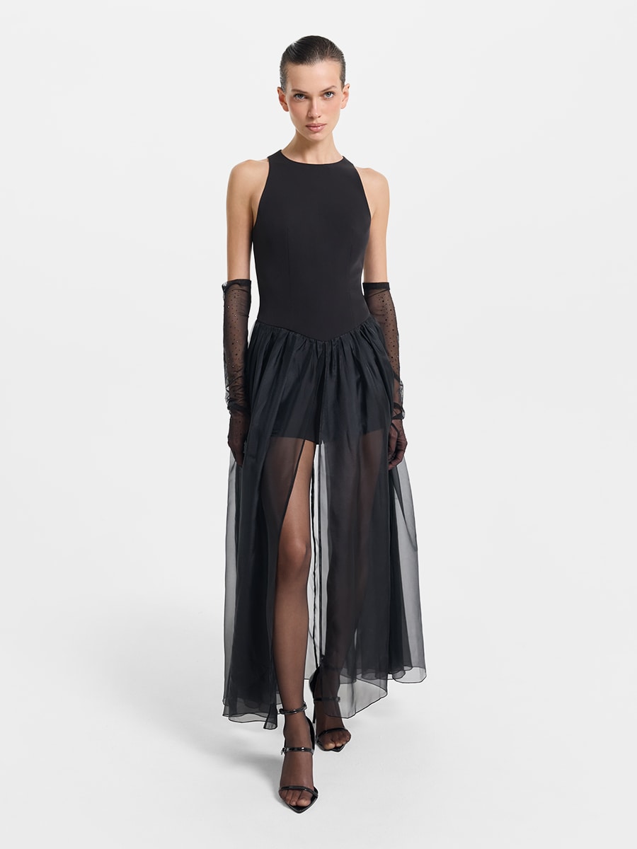 Комбинезон с подолом из органзы