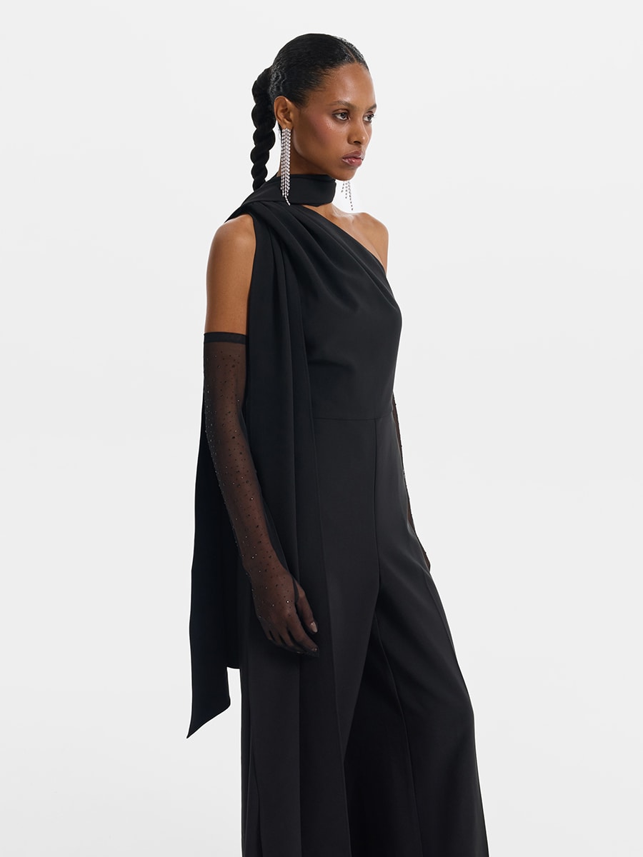 Асимметричный комбинезон со съемным шарфом 5452643719-50