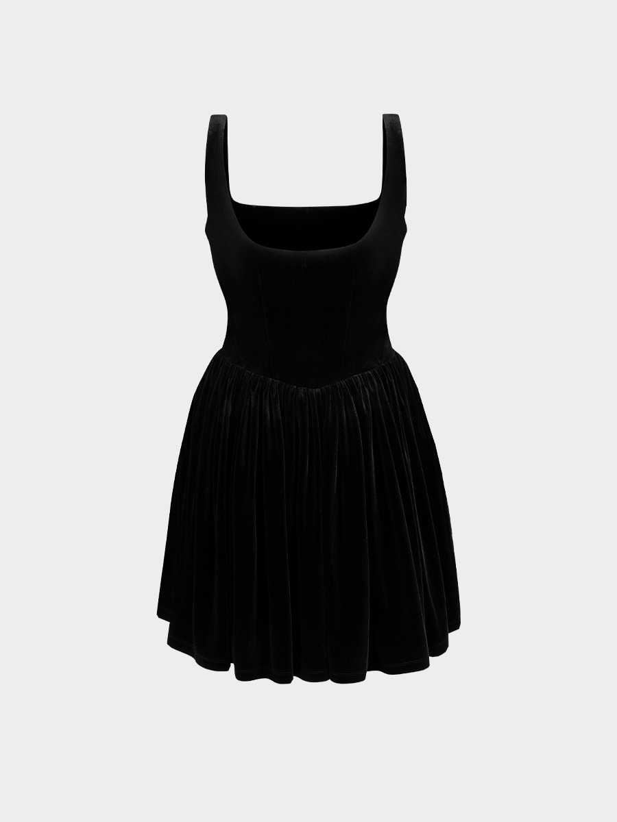 Бархатное платье мини