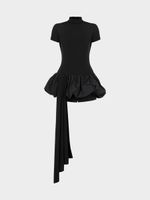 Платье мини со шлейфом