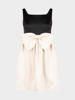 Платье мини с бантом