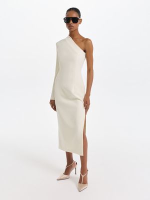 

Асимметричное платье миди с разрезом