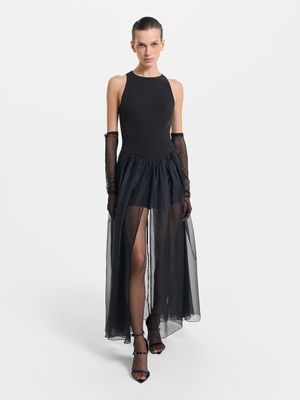 

Комбинезон с подолом из органзы