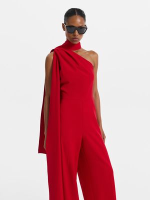 Асимметричный комбинезон со съемным шарфом