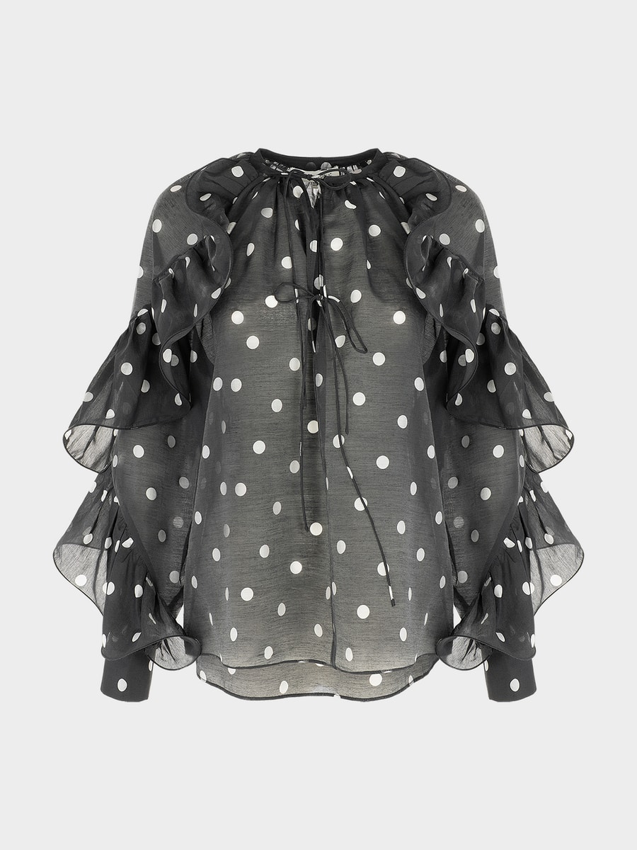 Блузка из тенселя с воланами 6151006318-231