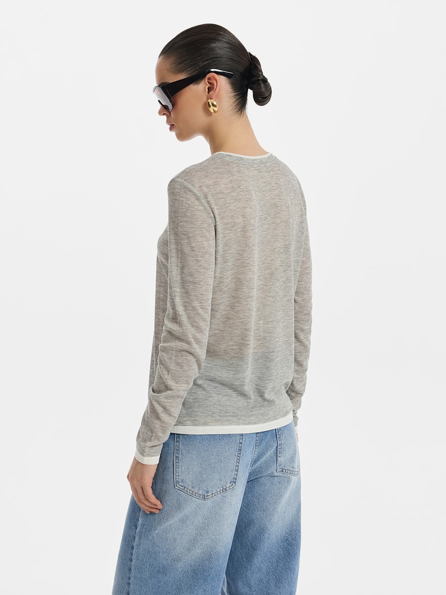 Лонгслив с контрастной отделкой