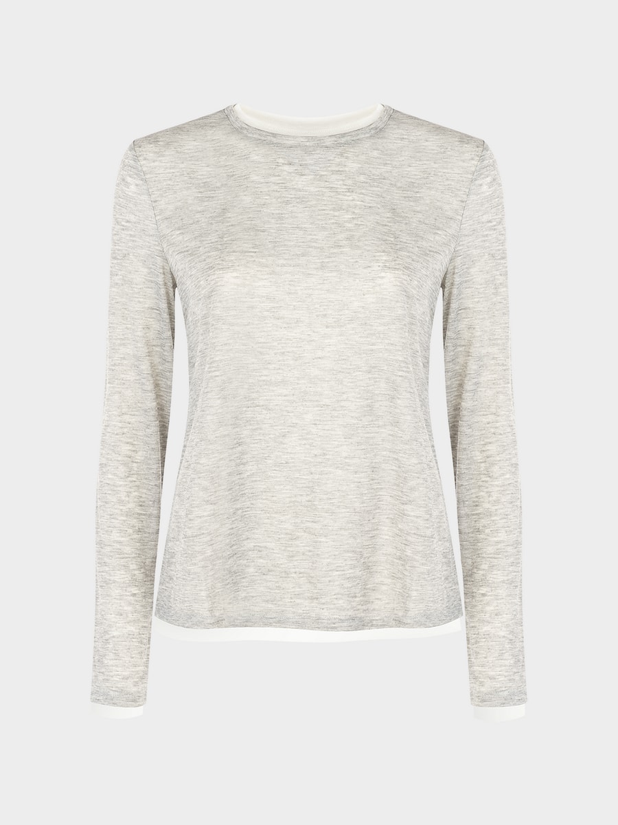 Лонгслив с контрастной отделкой