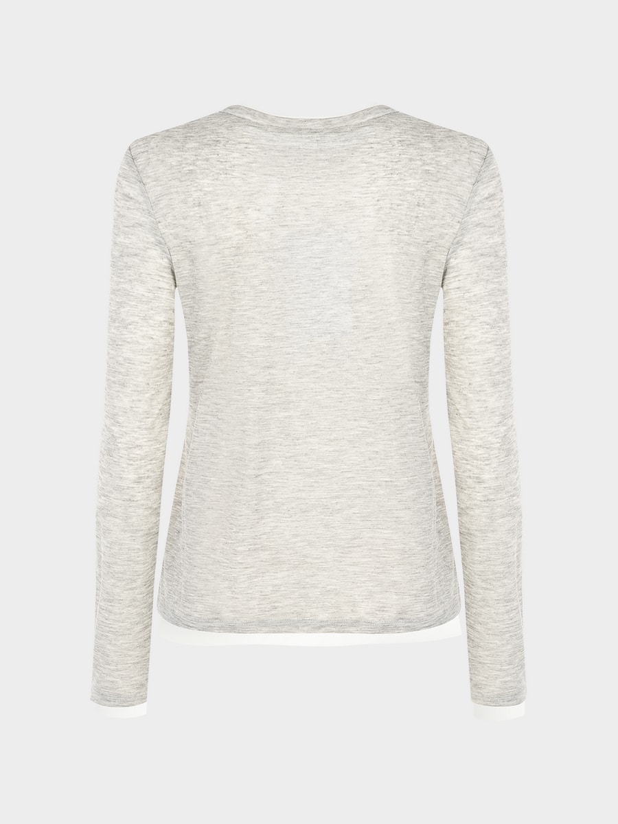 Лонгслив с контрастной отделкой