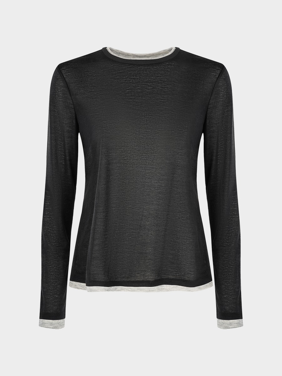 Лонгслив с контрастной отделкой