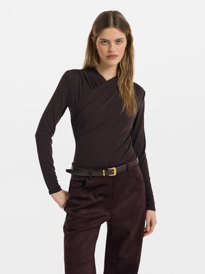 

Боди на запах с драпировкой