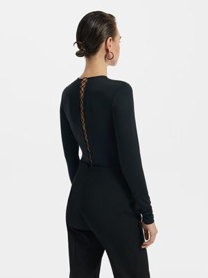 Боди со шнуровкой на спине