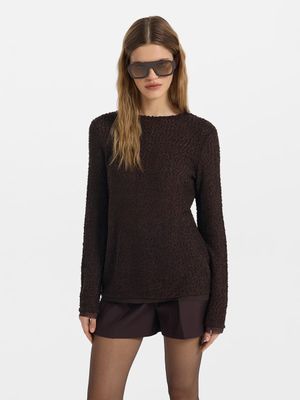 Лонгслив из букле с хлопком