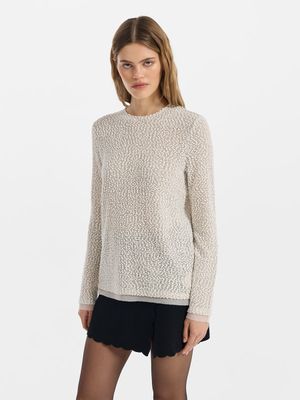 Лонгслив из букле с хлопком