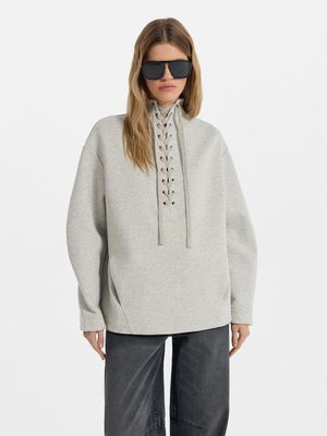 Толстовка из хлопка со шнуровкой