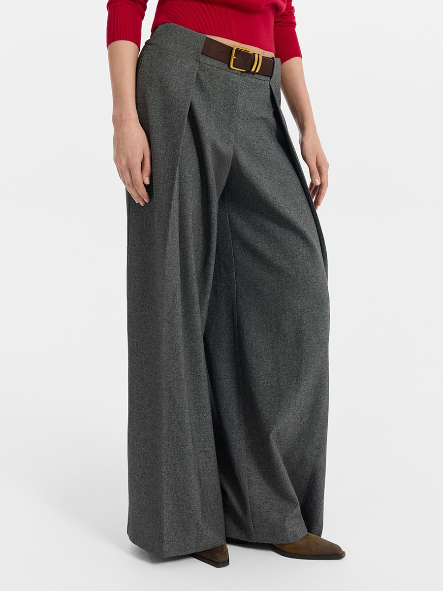 Брюки-палаццо с ремнем