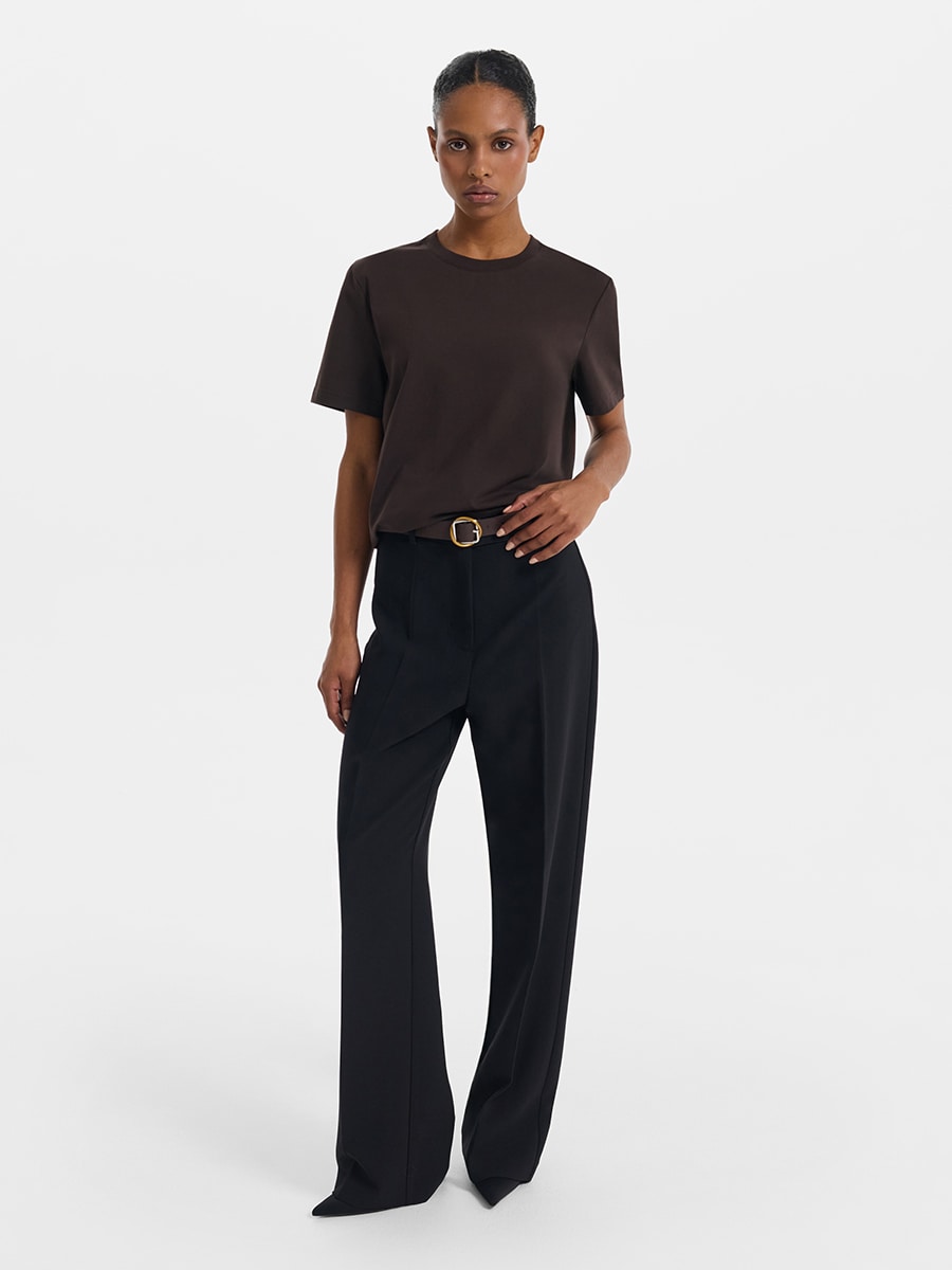 Брюки прямого кроя с высокой посадкой