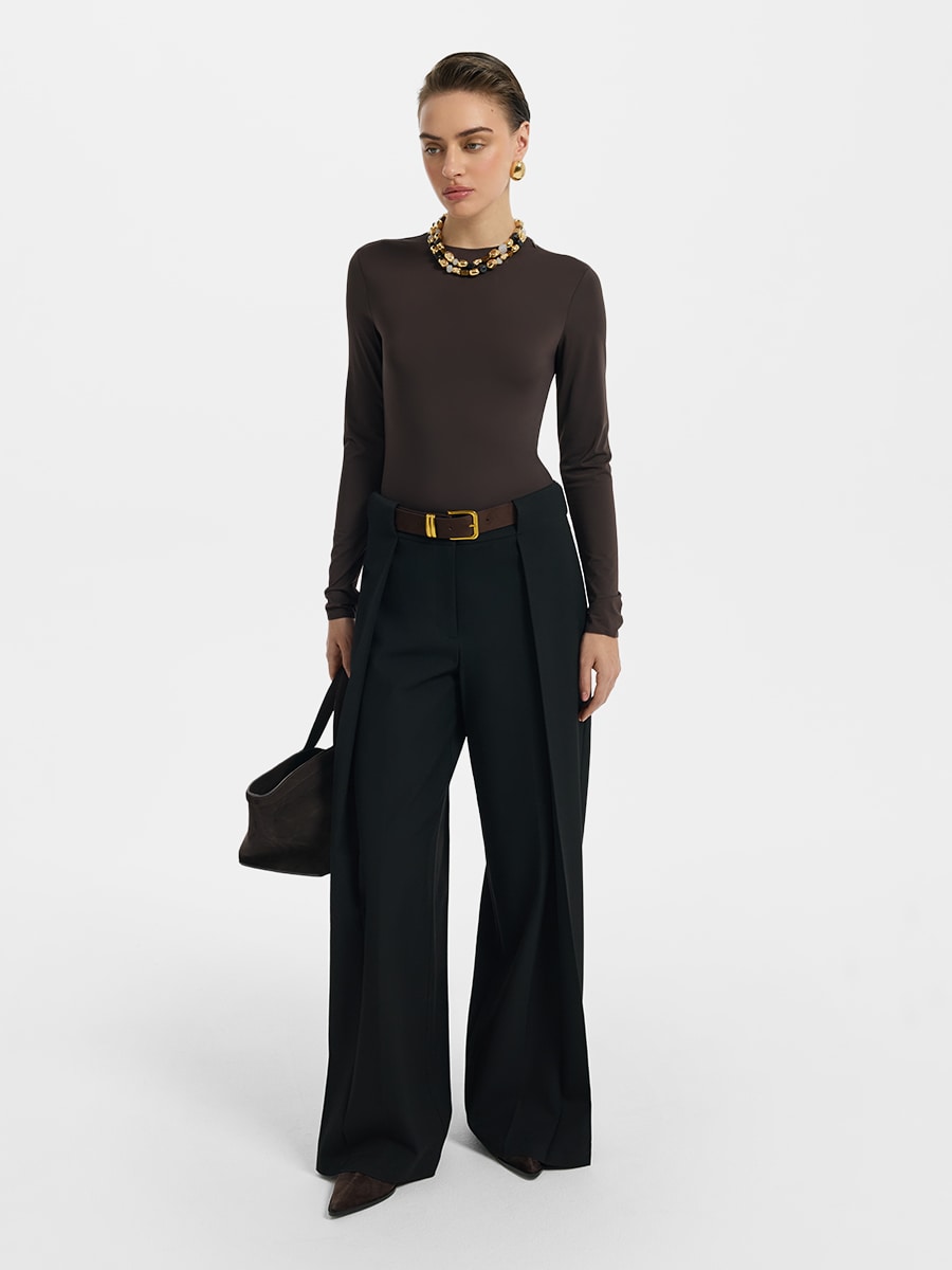 Брюки-палаццо с ремнем