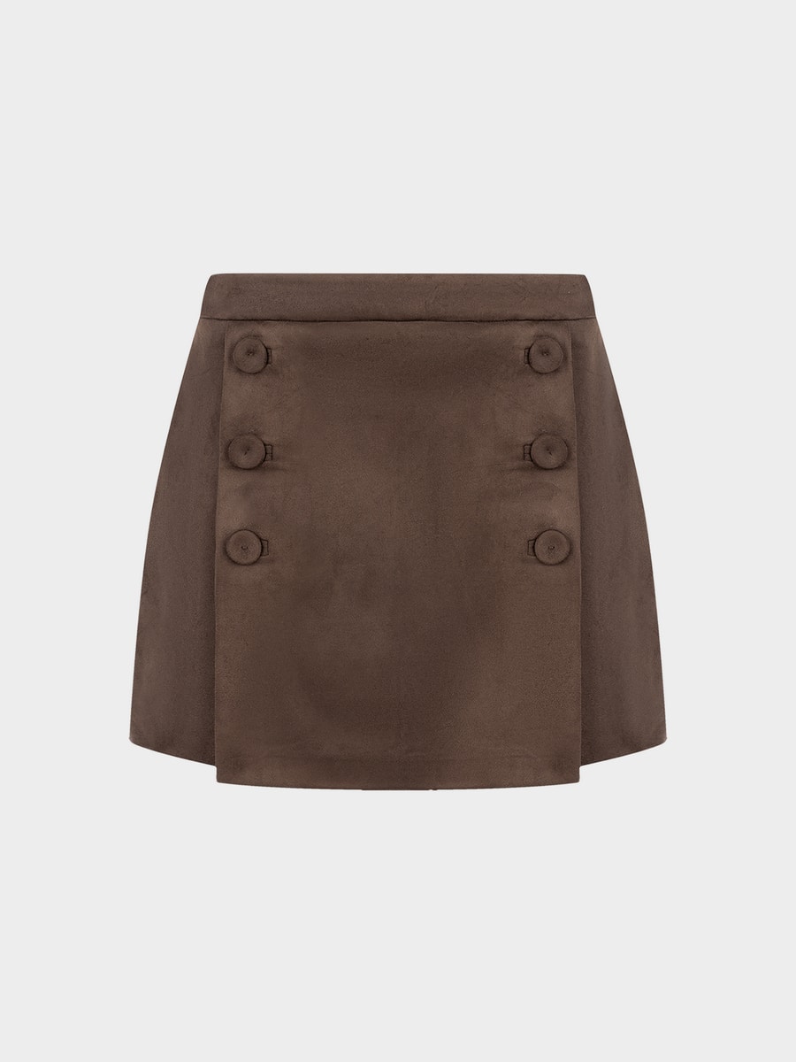 Юбка-шорты из экозамши