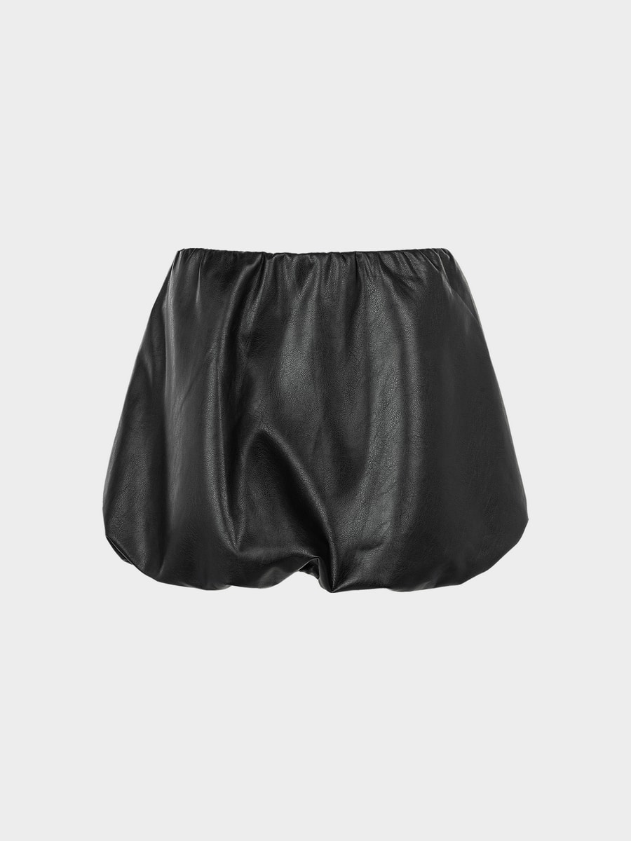 Юбка-баллон из экокожи