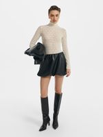 Юбка-баллон из экокожи