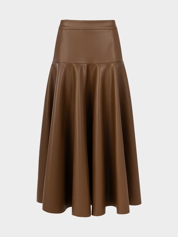 Юбка из экокожи со складками