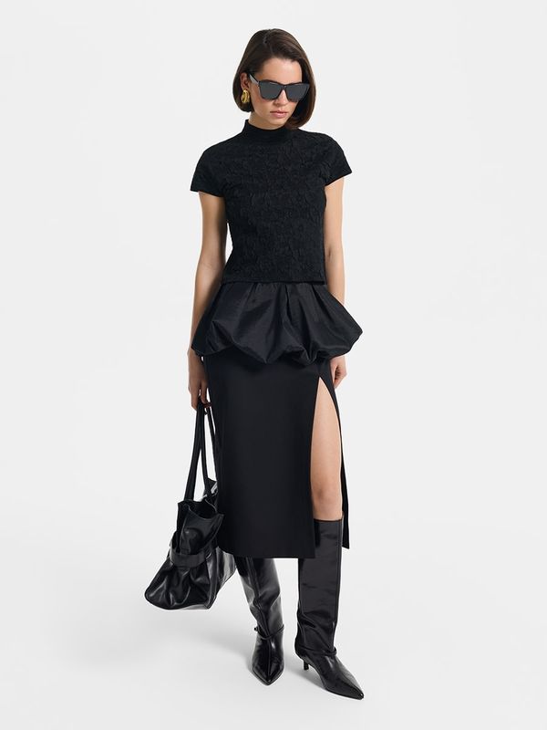 Юбка миди с баской