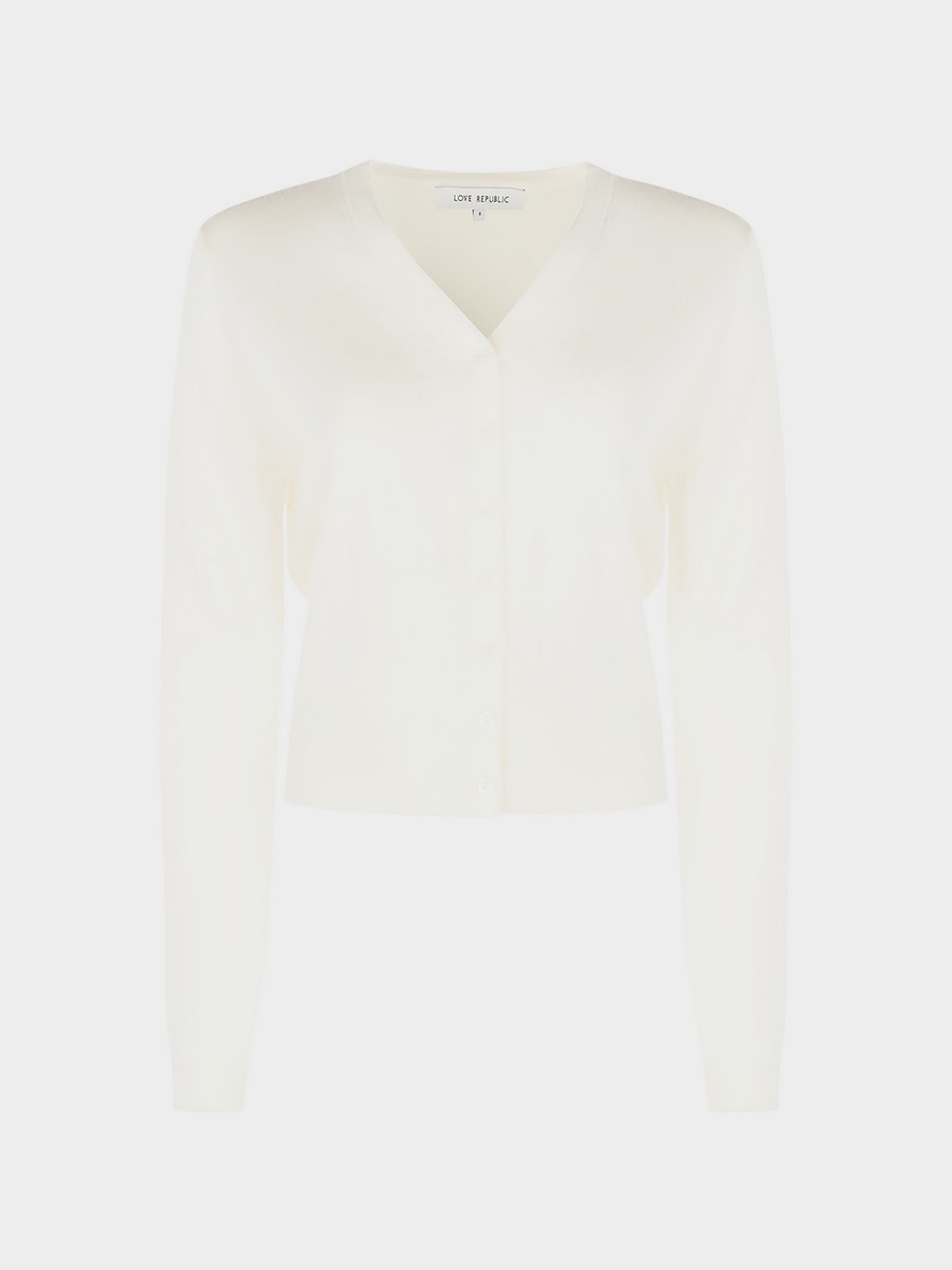 Полупрозрачный кардиган из 100% шерсти 6151318611-60