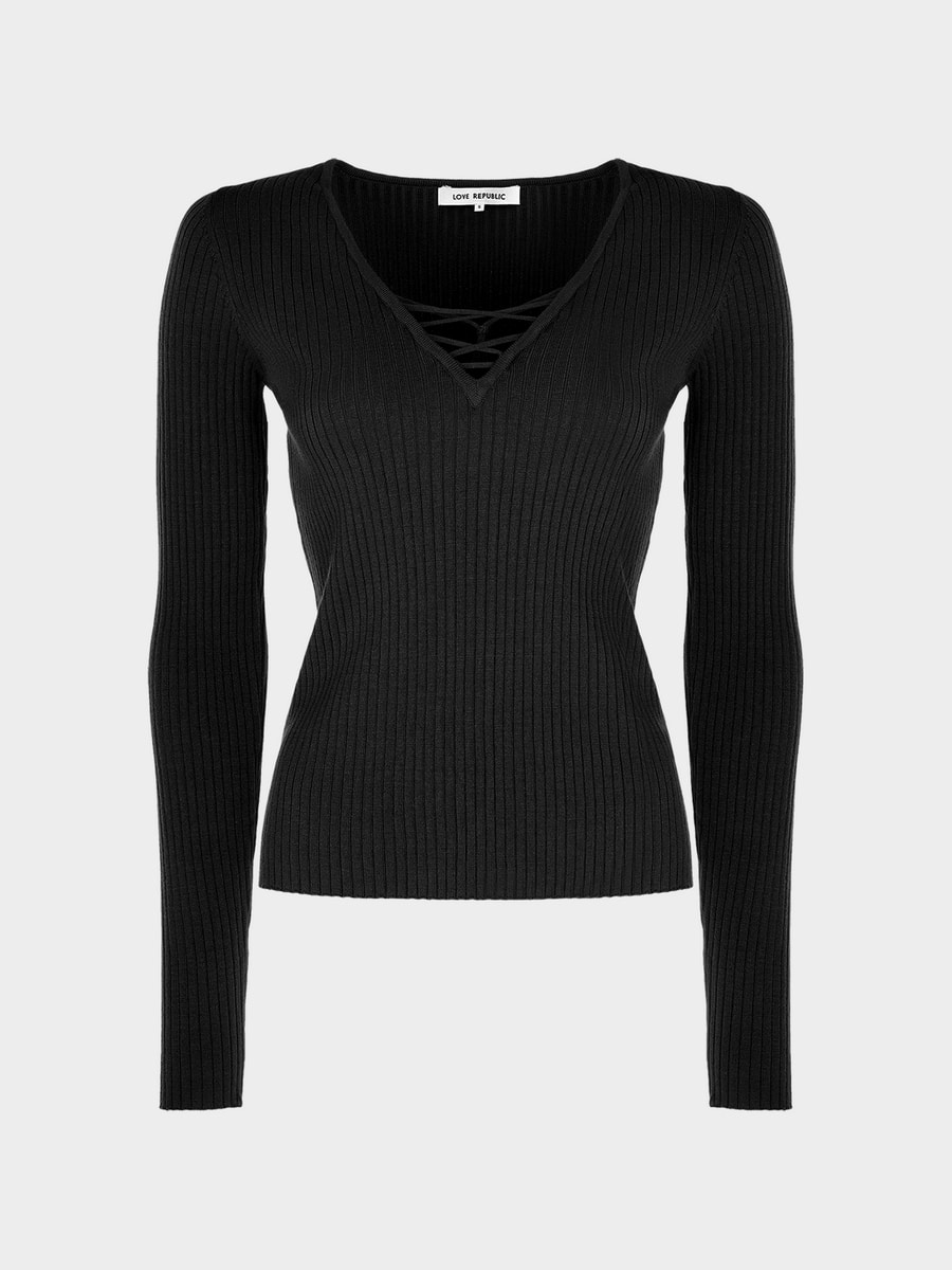 Джемпер со шнуровкой