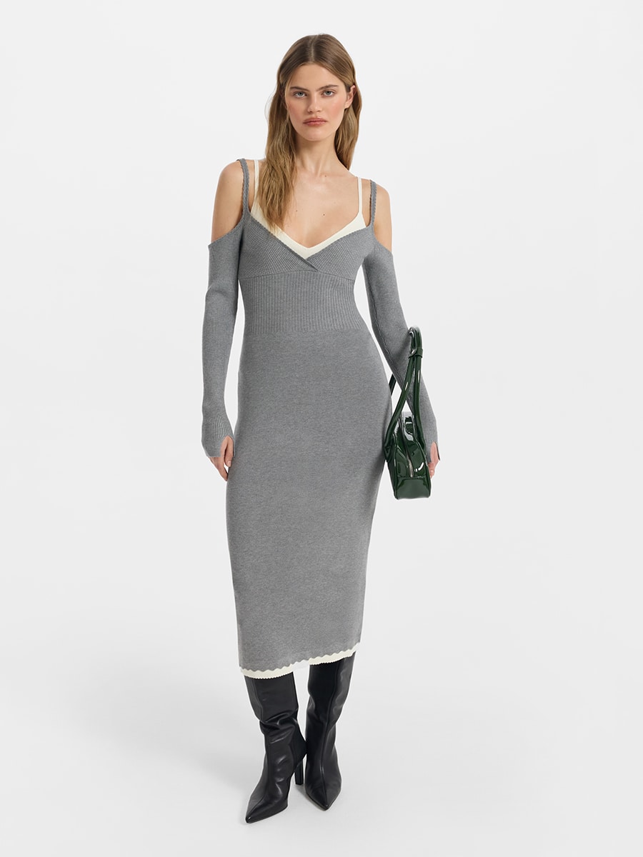 Трикотажное платье с бретелями