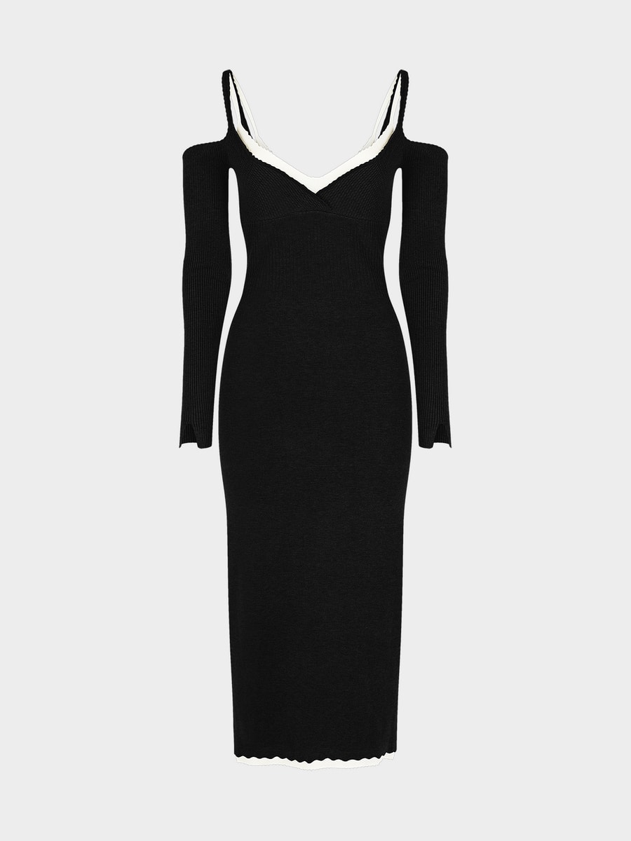 Трикотажное платье с бретелями