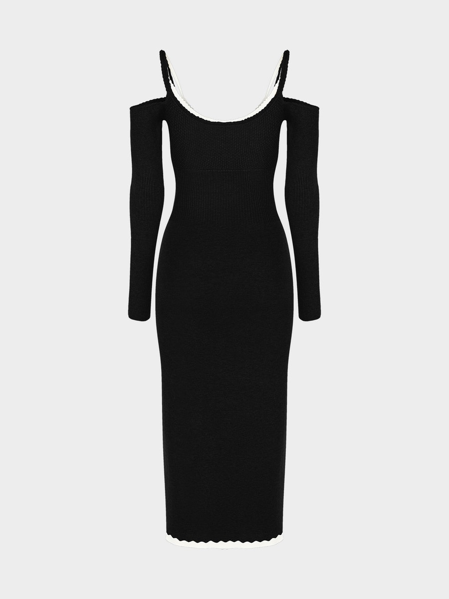 Трикотажное платье с бретелями