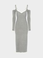 Трикотажное платье с бретелями