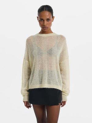 Полупрозрачный джемпер из шерсти и мохера