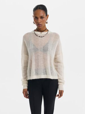 

Полупрозрачный джемпер из шерсти и мохера