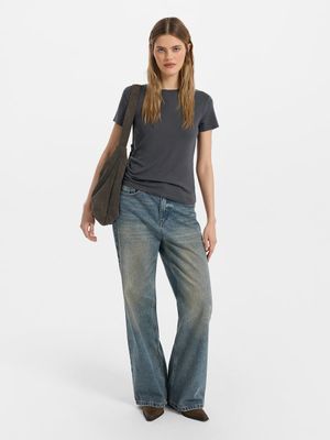 

Джинсы Straight fit с высокой посадкой