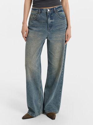 Джинсы Straight fit с высокой посадкой