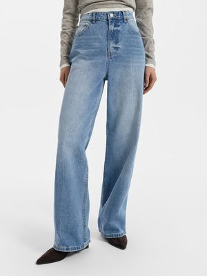 Джинсы Straight fit с высокой посадкой