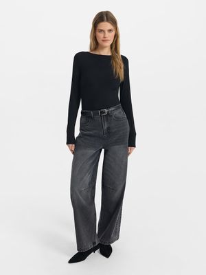 Джинсы Baggy fit с высокой посадкой