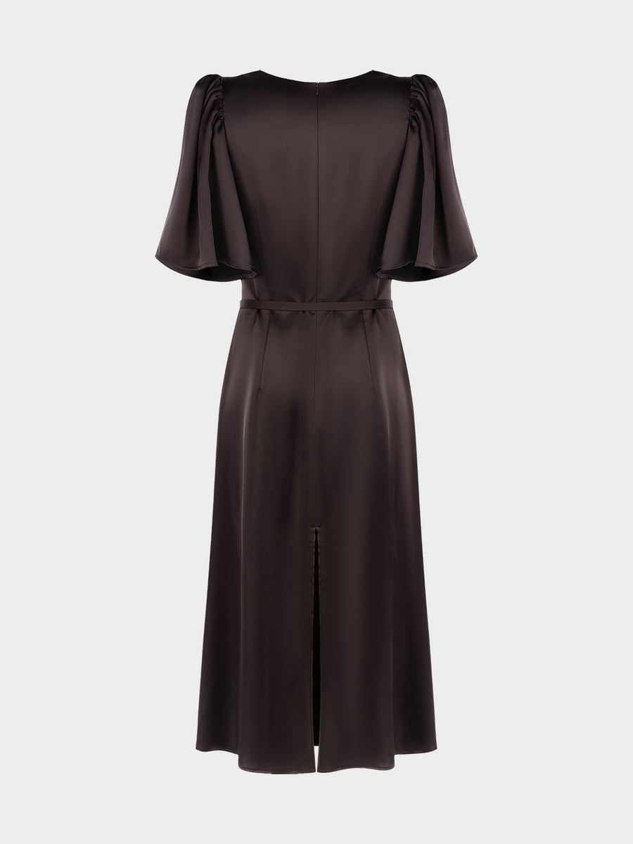 Атласное платье с кружевом