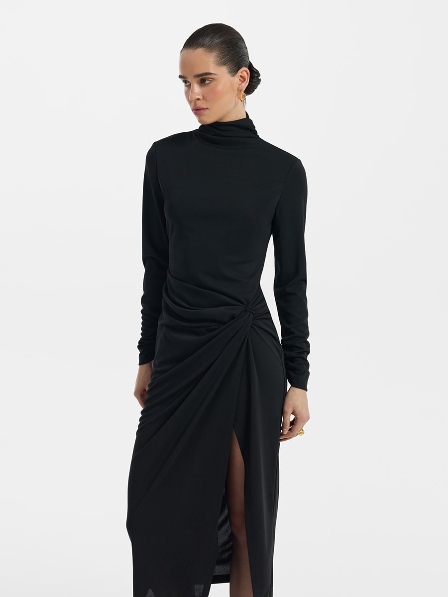 Платье миди с драпировкой