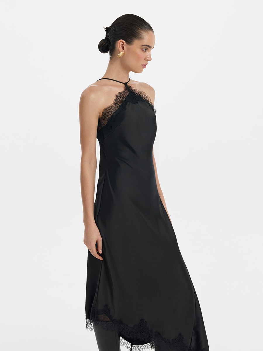 Платье-комбинация с кружевом