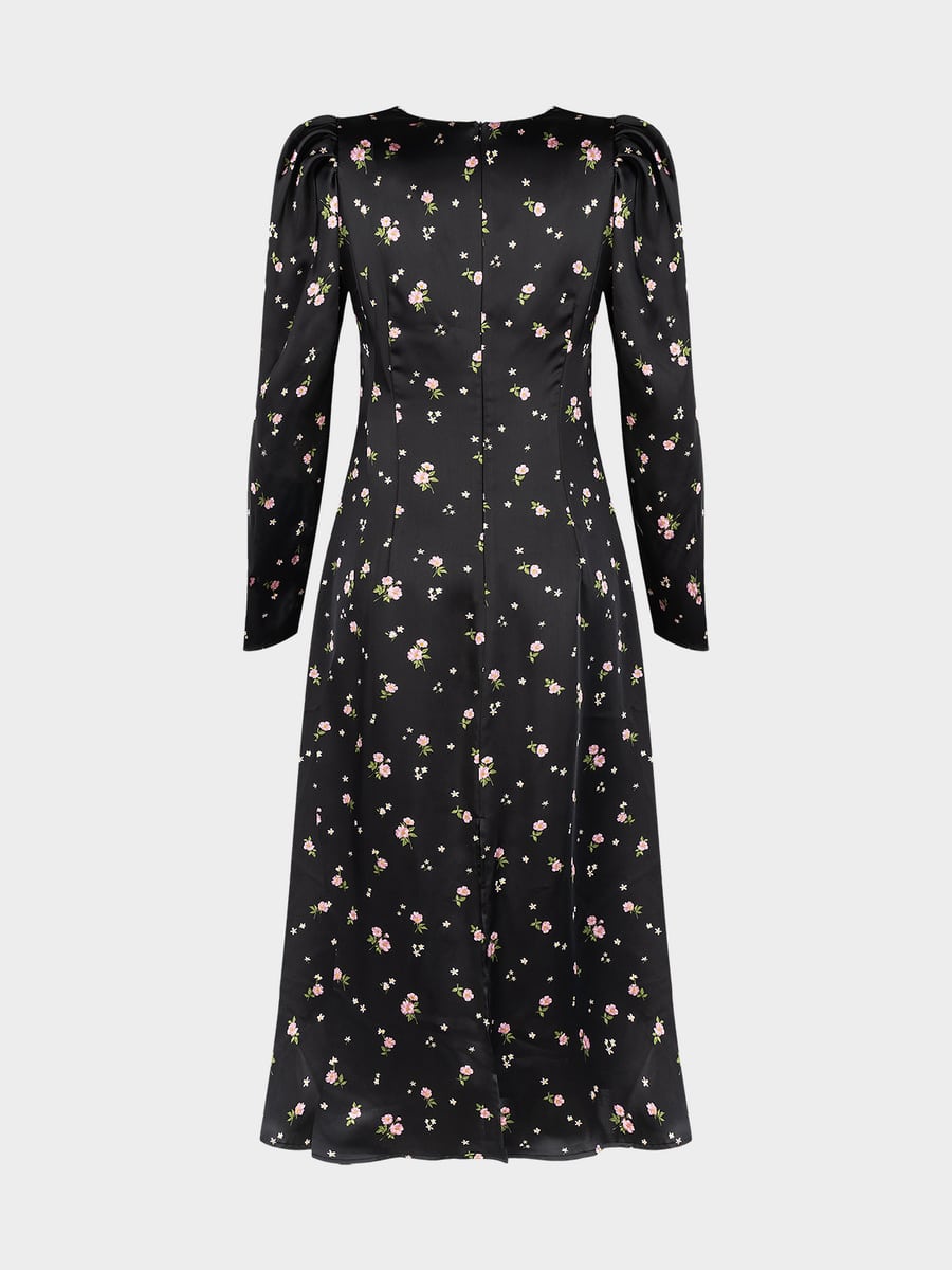 Атласное платье миди с кружевом 6151615519-26