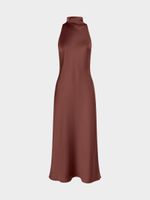 Атласное платье-халтер