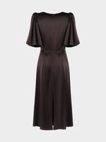 Атласное платье с кружевом