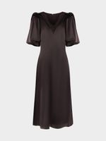 Атласное платье с кружевом